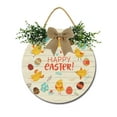 thumbnail image 1 of Happy Easter Sign Front Door Porch Decorations, Round Rustic Wood Hanging Sign for Farmhouse Porch Outdoor Home Holiday Front Door Sign Decor, 1 of 5