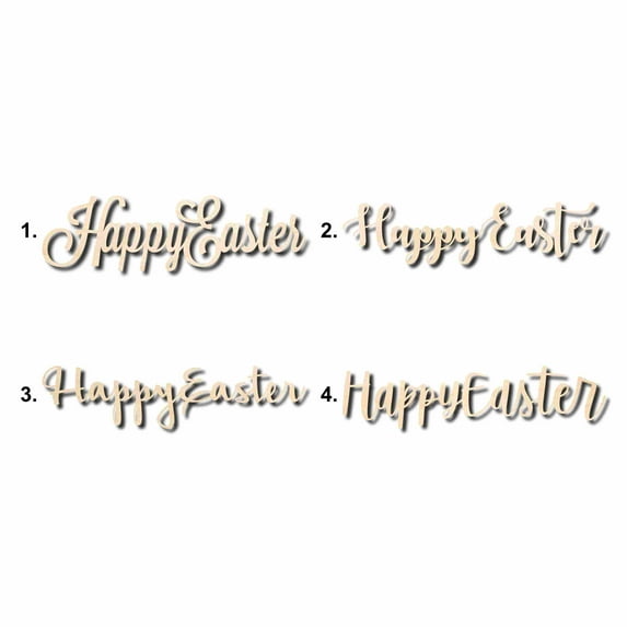 Happy Easter Sign Unfinished Wood Cutout Home Decor DIY Option 3- 24" Wide / 1/4"