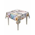thumbnail image 1 of Happy Easter Suqare Tablecloth - 54 x 54 Inch, Spring Grey Bunny Colorful Eggs Flower Beige Waterproof & StainResistant Tablecloth, Washable Oil-proof Table Cover for Dining/Party/Wedding/Buffet, 1 of 9