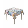thumbnail image 1 of Happy Easter Suqare Tablecloth - 60 x 60 Inch, Spring Grey Bunny Colorful Eggs Flower Blue Waterproof & StainResistant Tablecloth, Washable Oil-proof Table Cover for Dining/Party/Wedding/Buffet, 1 of 9