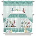 thumbnail image 1 of Happy Easter Swag Curtains Valance & Tier Set, Gnomes Easter Egg Spring Floral Green Flower Bunny Border 3 Pcs Set Kitchen Swag Valances and Tiers 24 Inch Length Rod Pocket Curtain Drapes for Bedroom, 1 of 9