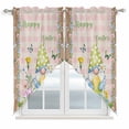 thumbnail image 1 of Happy Easter Swag Valances for Windows, Kitchen Curtains 36 Inch Length 2 Panels Set, Spring Gnomes Duck Floral Eggs Pink Plaid Short Curtains for Small Windows Rod Pocket Cafe Curtains 28"x36", 1 of 8