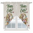 thumbnail image 1 of Happy Easter Swag Valances for Windows, Kitchen Window Curtains Over Sink, Cute Rabbits Flowers Eggs Butterflies Beige Window Treatment Curtains for Living Room/Bedroom Curtains 2 Panel Sets 36"x45", 1 of 8