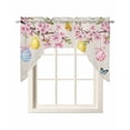 thumbnail image 1 of Happy Easter Swag Valances for Windows, Small Curtains Drapes, Spring Colorful Eggs Butterfly on Linen Kitchen Window Curtains Over Sink Window Treatment Valance for Bedroom/Bathroom 56"x36", 1 of 5