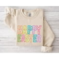 thumbnail image 1 of Happy Easter Sweatshirt, Cute Bunny Shirt for Women, Funny Rabbit Sweater, Spring Holiday Gift, Pastel Easter Outfit, 1 of 5