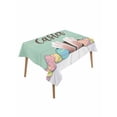 thumbnail image 1 of Happy Easter Table Cloth, Waterproof Tablecloth for Rectangle Tables, Colorful Spring Eggs Green Wooden Reusable Washable Fabric Table Cover for Restaurant Kitchen Dining Tables 60"x102", 1 of 9