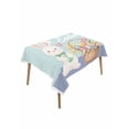 thumbnail image 1 of Happy Easter Table Cloth, Waterproof Tablecloth for Rectangle Tables, Cute Bunny Colorful Eggs Spring Flowers Blue Purple Reusable Washable Fabric Table Cover for Restaurant Kitchen Dining 60"x84", 1 of 9