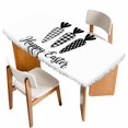 thumbnail image 1 of Happy Easter Table Cloths for 3 Foot Rectangle Tables, Spring Carrots Country Black and White Plaid Patio Waterproof Elastic Fitted Tablecloths, Washable Rectangular Table Cover for Camping, 1 of 8