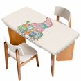 thumbnail image 1 of Happy Easter Table Cloths for 3 Foot Rectangle Tables, Spring Polka Dots Bunny Easter Eggs Rustic Patio Waterproof Elastic Fitted Tablecloths, Washable Rectangular Table Cover for Camping, 1 of 8