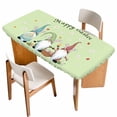 thumbnail image 1 of Happy Easter Table Cloths for 4 Foot Rectangle Tables, Cute Gnomes Eggs Spring Daisy Flowers Green Patio Waterproof Elastic Fitted Tablecloths, Washable Rectangular Table Cover for Camping, 1 of 8