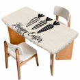 thumbnail image 1 of Happy Easter Table Cloths for 6 Foot Rectangle Tables, Black Plaid Carrots Spring Country Beige Patio Waterproof Elastic Fitted Tablecloths, Washable Rectangular Table Cover for Camping, 1 of 8