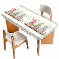 thumbnail image 1 of Happy Easter Table Cloths for 6 Foot Rectangle Tables, Funny Gnomes Rabbits Colorful Eggs Plaid Patio Waterproof Elastic Fitted Tablecloths, Washable Rectangular Table Cover for Camping, 1 of 8