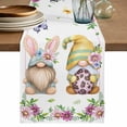 thumbnail image 1 of Happy Easter Table Runner 120 Inches, Watercolor Gnomes Eggs Flowers Botanical Spring Bed Runner Dresser Scarves Tabletop for Indoor Outdoor Parties/Ceremony/Banquet, 13"x 120", 1 of 8