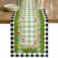 thumbnail image 1 of Happy Easter Table Runner 70 Inches Long Farmhouse Dress Scarves, Spring Bunny Ears Eggs Buffalo Checkered Dining Tablerunner for Coffee Table/Kitchen Island/Party Décor, 13" x 70", 1 of 8