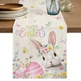 thumbnail image 1 of Happy Easter Table Runner 72 Inches, Spring Farmhouse Easter Bunny Eggs Floral Bed Runner Dresser Scarves Tabletop for Indoor Outdoor Parties/Ceremony/Banquet, 13" x 72", 1 of 8