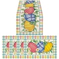 thumbnail image 1 of Happy Easter Table Runner and Placemats Set, Spring Bunny Table Runner and 4Pcs Plcemats, Seasonal Holiday Dining Table Decor for Kitchen Farmhouse Home Party Decorations, 1 of 6