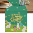 thumbnail image 1 of Happy Easter Table Runner, Rabbits Eggs Spring Daisy Floral Grass Green Cotton Linen Table Runners 108 Inches Long, Dresser Scarf Runner for Dining/Living Room/Kitchen/Square Tables 13''x108'', 1 of 9