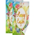 thumbnail image 1 of Happy Easter Theme Hand Towels 2 PCS, Cartoon Egg Rabbit Kitchen Towel Ultra Soft and Highly Absorbent,Decorative Fingertip Face Towel for Bathroom Hotel, 28.3"x14.4", 1 of 4