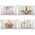 thumbnail image 1 of Happy Easter Throw Pillow Covers 12 x 20 Set of 4 Easter Decorations for Home Bunny He is Risen Cross Eggs Decorative Throw Pillows Spring Decor for Sofa Couch G209-12, 1 of 5