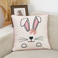 thumbnail image 1 of Happy Easter Throw Pillow Covers Bunny Rabbit Throw Pillowcase for Spring Easter Home Sofa Couch Bedroom and Outdoor Porch Decor, 1 of 6