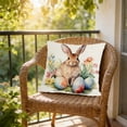 thumbnail image 1 of Happy Easter Throw Pillow Covers Watercolor Bunny with Easter Eggs Farmhouse Spring Holiday Decor Cushion Covers 18 x 18 Inch Pillow Cases Home Decor Easter Decorations, 1 of 6