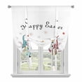 thumbnail image 1 of Happy Easter Tie Up Curtains 45 Inches Long, Kitchen Window Curtains Over Sink, Cute Gnomes Eggs Spring Daisy Flowers Plants Small Window Curtains Shade Balloon Curtains Valances for Bedroom 34"x45", 1 of 8