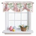 thumbnail image 1 of Happy Easter Tie Up Valances Curtain, Cute Pink Rabbit Butterfly Flower Floral Pink Border Adjustable Rod Pocket Short Window Treatment Tie Up Curtains Valances for Kitchen Bathroom 42x18 Inches, 1 of 9