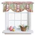 thumbnail image 1 of Happy Easter Tie Up Valances Curtain, Spring Bunny Easter Egg Chicks Pink Flower Green Dots Adjustable Rod Pocket Short Window Treatment Tie Up Curtains Valances for Kitchen Bathroom 60x18 Inches, 1 of 9