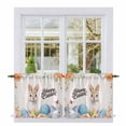 thumbnail image 1 of Happy Easter Tier Curtains 24 Inch Length, Spring Watercolor Bunny Eggs Flowers Cafe Short Curtains for Bathroom Over Sink, Small Kitchen Curtain Light Filtering Tiered Drapes 2 Panels 27.5"Wx24"L, 1 of 8