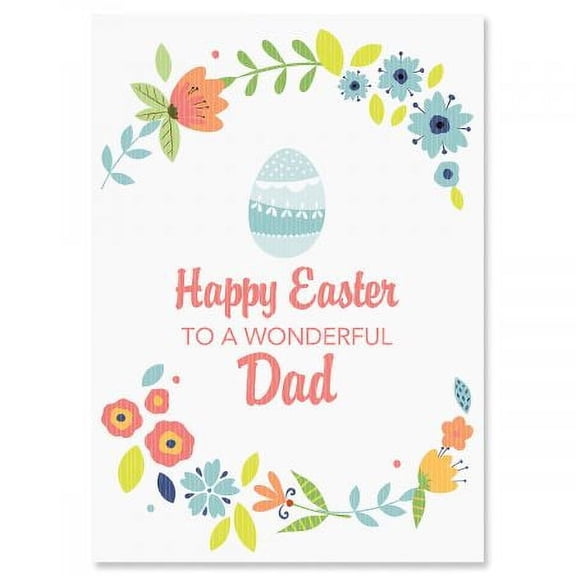 Happy Easter To Dad Religious Easter Greeting Card - Single Card, White Envelope Included, Sentiment, Scripture, by Current
