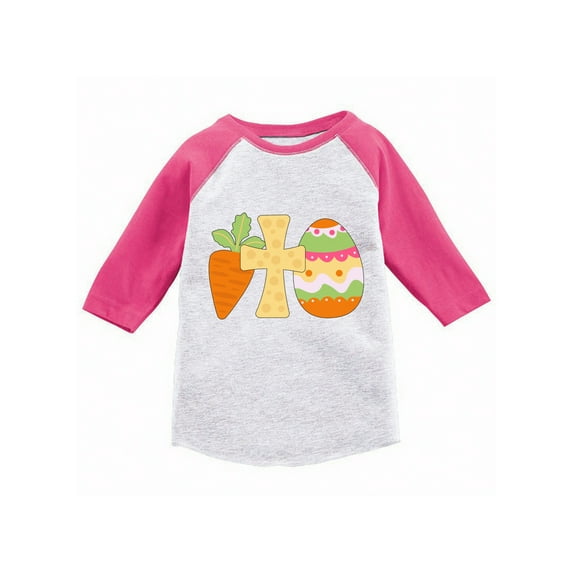 Happy Easter Toddlers Clothing for Girls Boys Age 2-6 Year Old Kids Novlety Tees Christian Cross Easter 2021 Raglan Tee