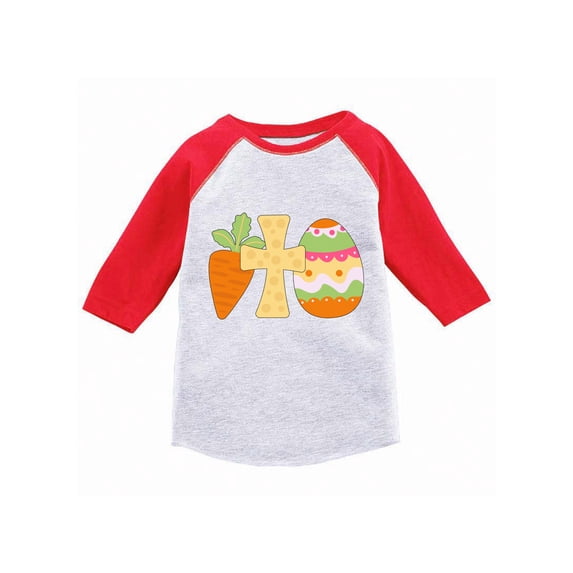 Happy Easter Toddlers Clothing for Girls Boys Age 2-6 Year Old Kids Novlety Tees Christian Cross Easter 2021 Raglan Tee