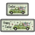 thumbnail image 1 of Happy Easter Truck Kitchen Rugs Set 2 Pieces Non Slip Kitchen Floor Rug and Mat Waterproof Kitchen Runner Rug Standing Area Mat for Holiday Bedroom Decor 17"x47"+17"x30", 1 of 6