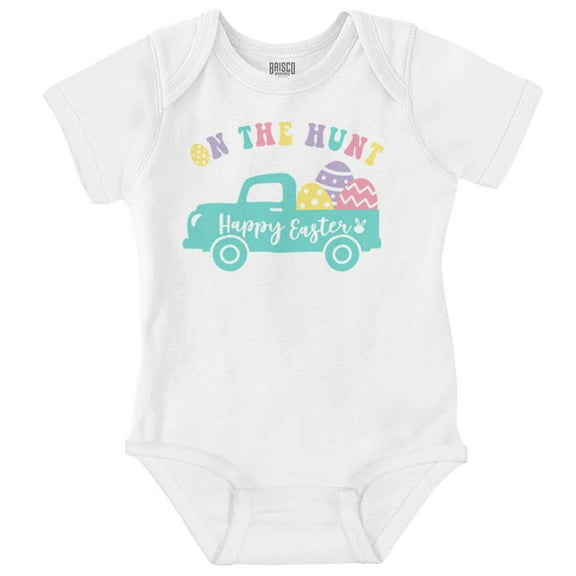 Happy Easter Truck On The Egg Hunt Bodysuit Jumper Girls Infant Baby Brisco Brands 6M