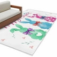 thumbnail image 1 of Happy Easter Washable Area Rug 3 x 5 ft Watercolor Green Blue Pink Bowknot Rabbits, Soft Non Slip Rugs Stain Repellent Indoor Felt Carpet for Living Dining Room Bedroom Home Office, 1 of 9
