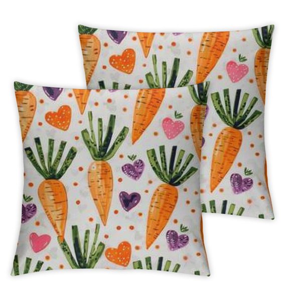Happy Easter Watercolor Carrots Pillow Cases Microfiber Pillowcases with Hidden Zipper Soft Comfortable Bed Pillow Covers Breathable