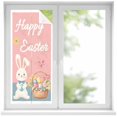 thumbnail image 1 of Happy Easter Window Privacy Film,Cute Bunny Colorful Eggs Spring Flowers Pink Blue Static Cling UV Sun Blocking Heat Control Window Tint Day and Night,Non-Adhesive One Way Privacy Cover 19.6''x39.3'', 1 of 7