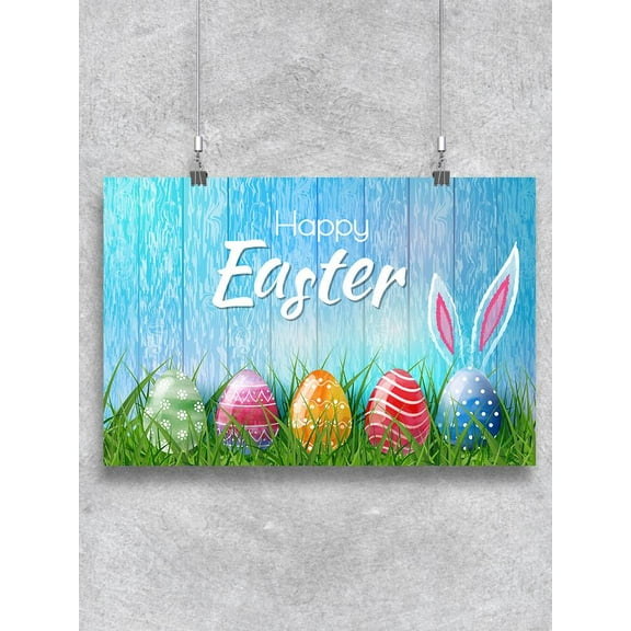 Happy Easter With Eggs Poster -Image by Shutterstock