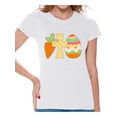 thumbnail image 1 of Happy Easter Women's T Shirt Easter Party 2021 Outfit Easter Egg Graphic Novelty Tee Christian Cross Gifts for Her, 1 of 4