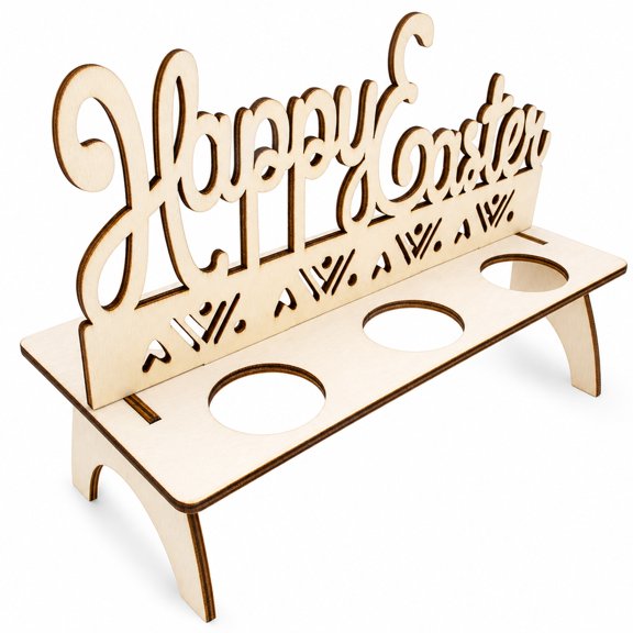 Happy Easter Wooden Multiple Egg Shelf Stand Holder Display
