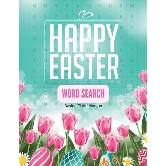 Happy Easter Word Search: 50 Easy Fun Puzzles Large Print Easter Day Word Search for Kids and Teens Ages 6-12 Easter Gif, (Paperback)