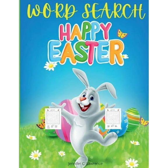Happy Easter Word Search for Kids: 50 Entertaiming, Fun Puzzles Large Print Easter Day Word Search for Kids and Teens Ag, (Paperback)