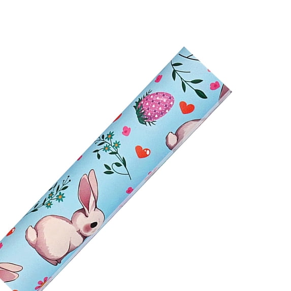 Happy Easter Wrapping Paper Sheet, Egg, Blooming Flowers, Daisy & Polka Dots for Kids, Boys, Girls, for Easter Gifts, Spring Birthdays, Garden Party, 29.1 x 19.6 inches Per Sheet