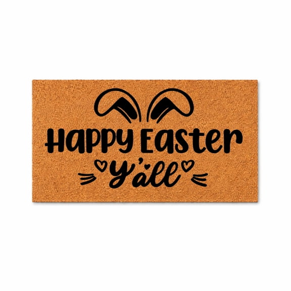Happy Easter Yall, Easter Welcome Doormat, Holiday Entryway Door Mat Decor (16x24 inches) 1901
