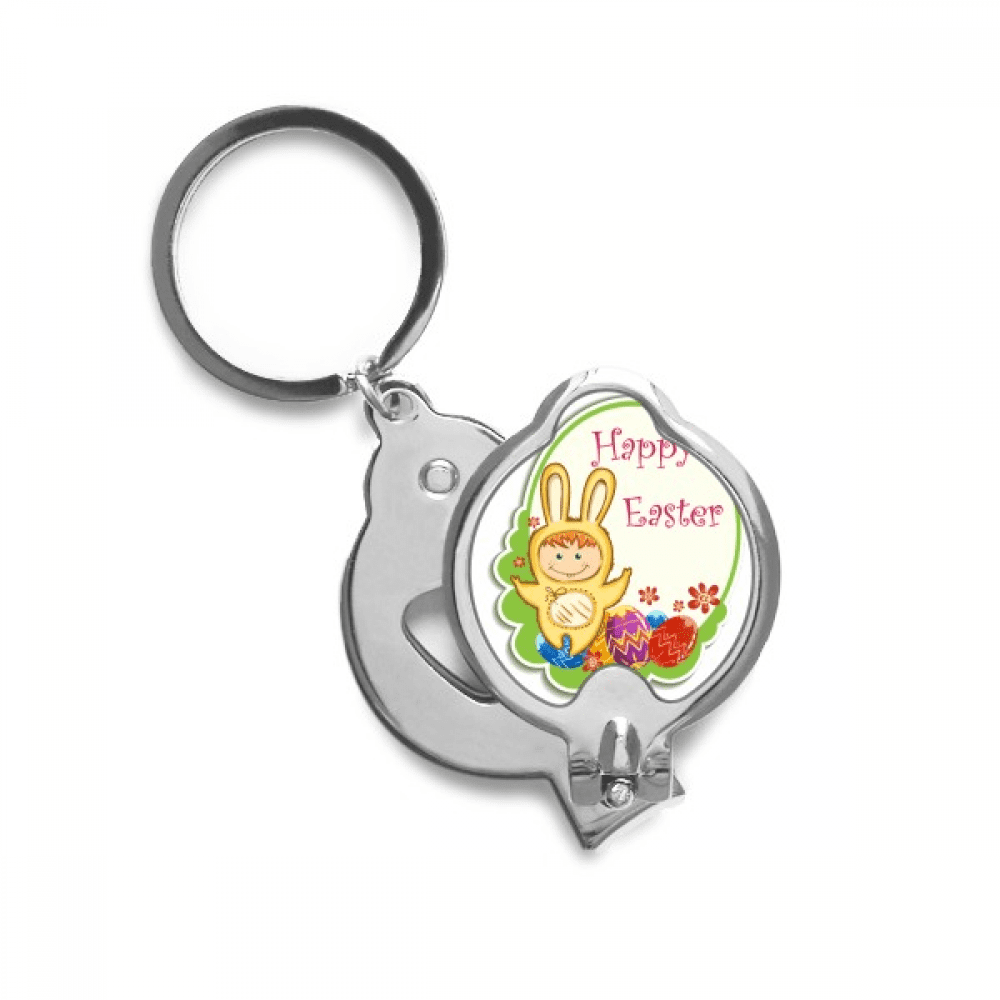 Happy Easter Yellow Bunny Child Egg Culture Finger Nail Clippers Scissor Stainless Steel Cutter