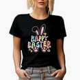 thumbnail image 1 of Happy Easter feat. a Cute Bunny Art Favor, Souvenir or Merch Gift, Black T-Shirt, 2XL, 1 of 5