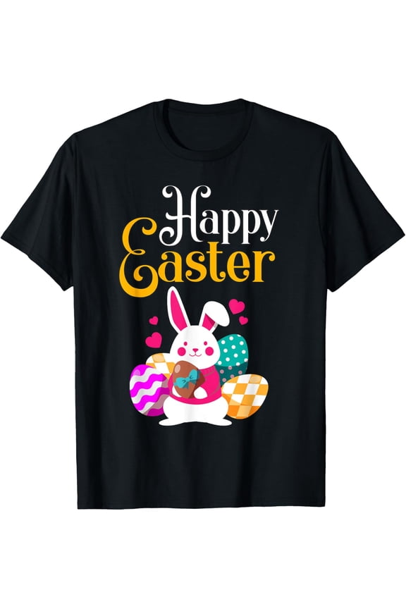 Happy Easter for Girls and Women - Easter T-Shirt men and women can wear, black, white, gifts