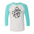 thumbnail image 1 of Happy Easter with Floral Design Ladies Baseball Tee-Tahiti Blue-XL, 1 of 4