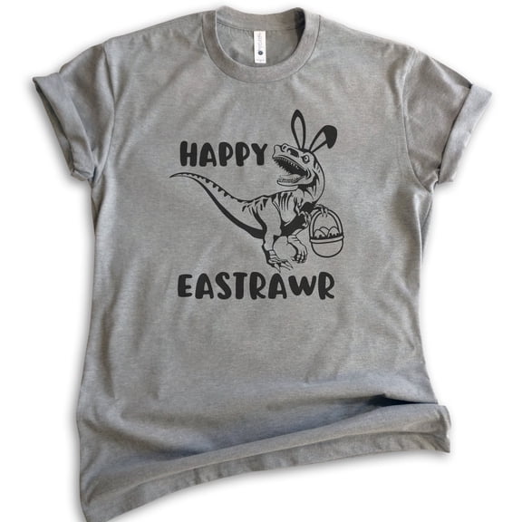 Happy Easterawr Eastrawr Dinosaur Shirt, Unisex Women's Men's Shirt, Easter Shirt, Dinosaur Shirt, Dark Heather Gray, 3X-Large