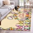 thumbnail image 1 of Happy Eatser Area Rug 4x6 Washable Rug Non Slip Colorful Bunny Eggs Spring Flowers Plants Yellow Large Area Rug Indoor Floor Carpet for Entryway Bedroom Kitchen Living Room Home Office Dining Room, 1 of 8